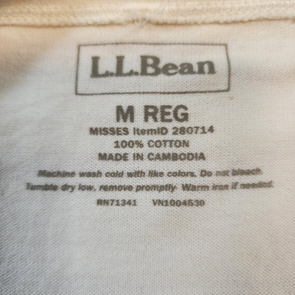 L.L. Bean NWOT cotton t shirt midi dress coral cream stripe M - Picture 5 of 8